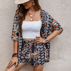 Damen Freizeit Set mit Blumenmuster
