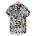 Hawaiianisches Casual Herrenhemd Vorderansicht mit tropischem Print