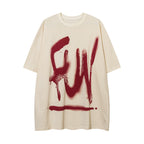  Herren Graffiti T-Shirt mit Buchstaben Print
