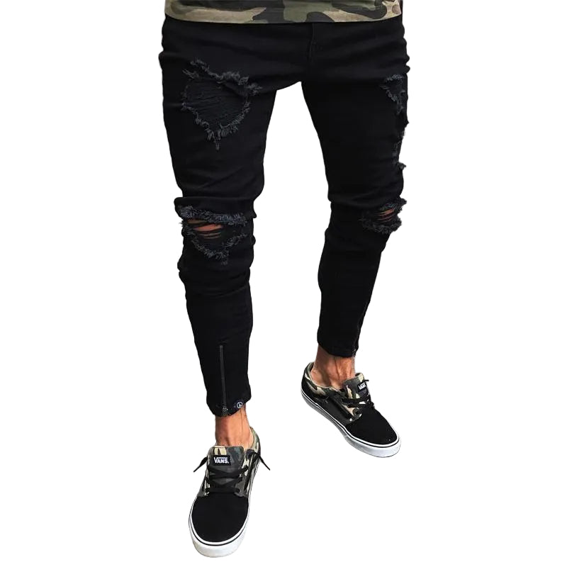 Streetwear Ripped Jeans Shorts Vorderansicht im Destroyed Look